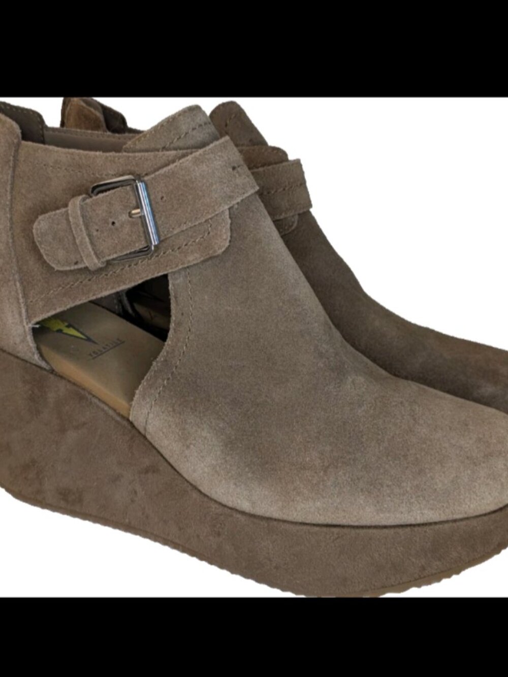 VOLATILE Women's Size 10 Brown Taupe Suede Zip Wedge Ankle Fashion Boots Bootie